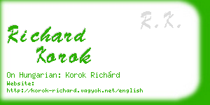 richard korok business card